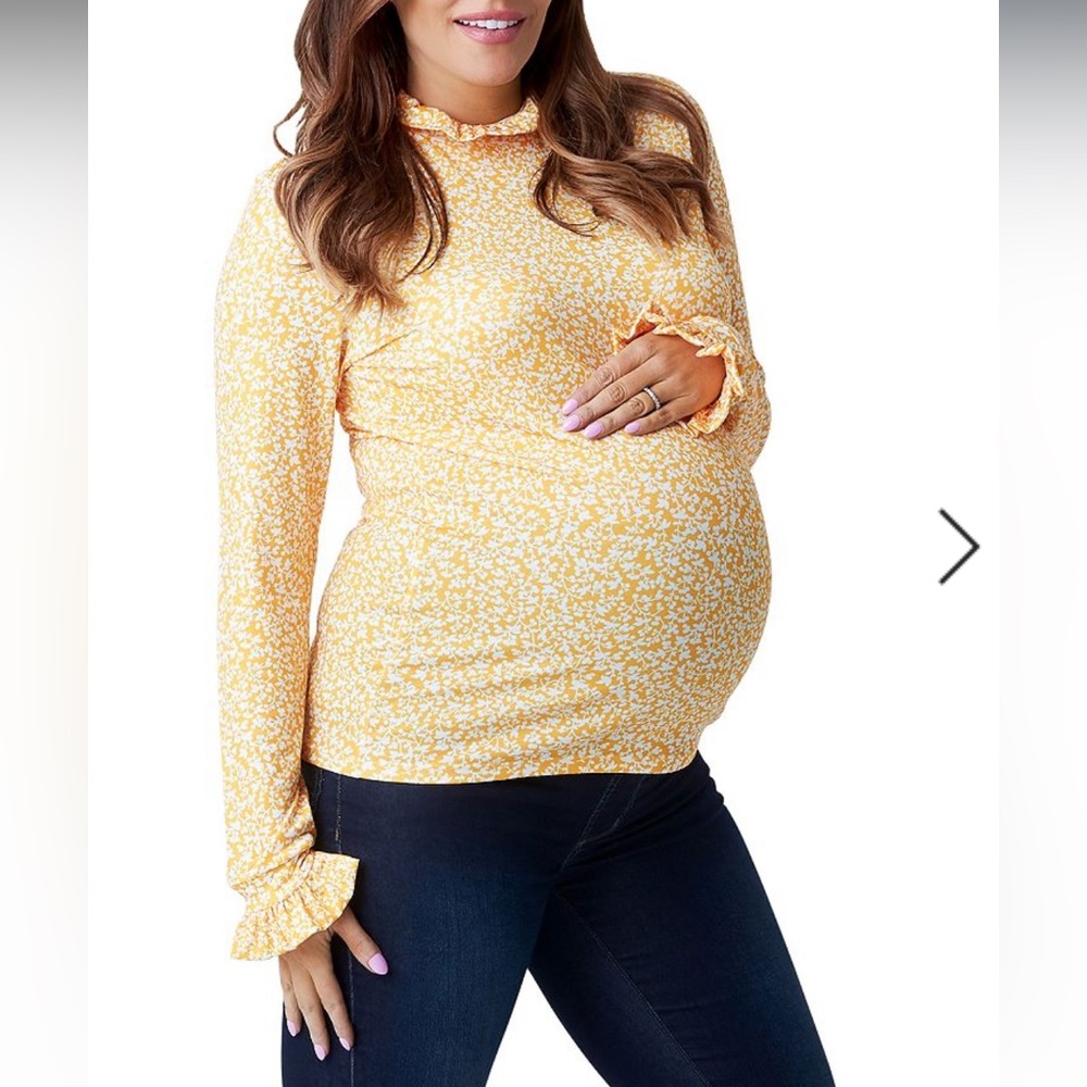 Nom Maternity Yellow Floral Top